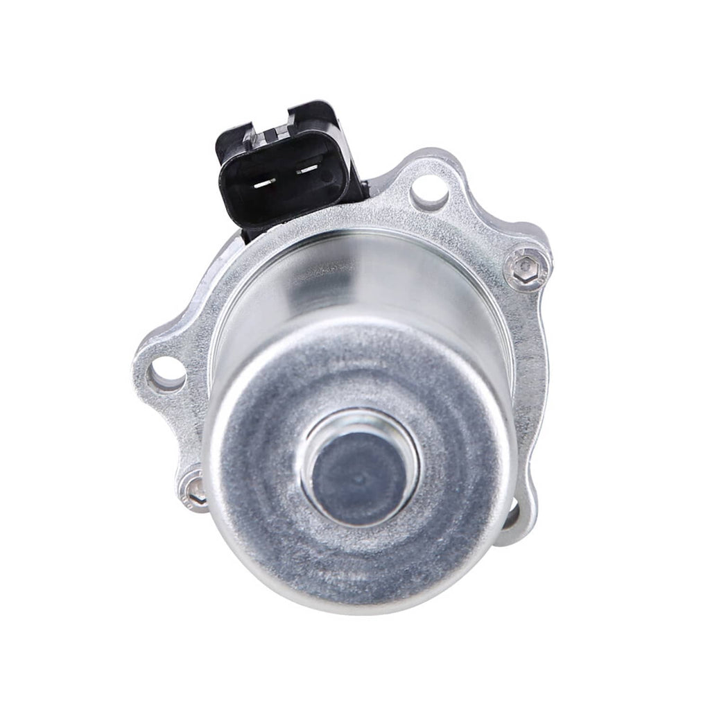 Shift motor with circular end cover and black connector, close-up view