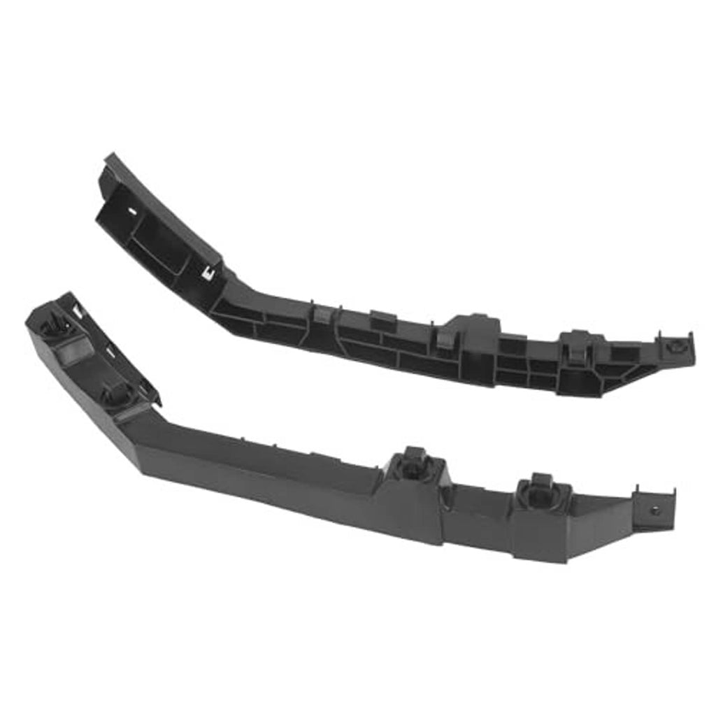 Front bumper fender bracket retainer set, black plastic with end mounting brackets