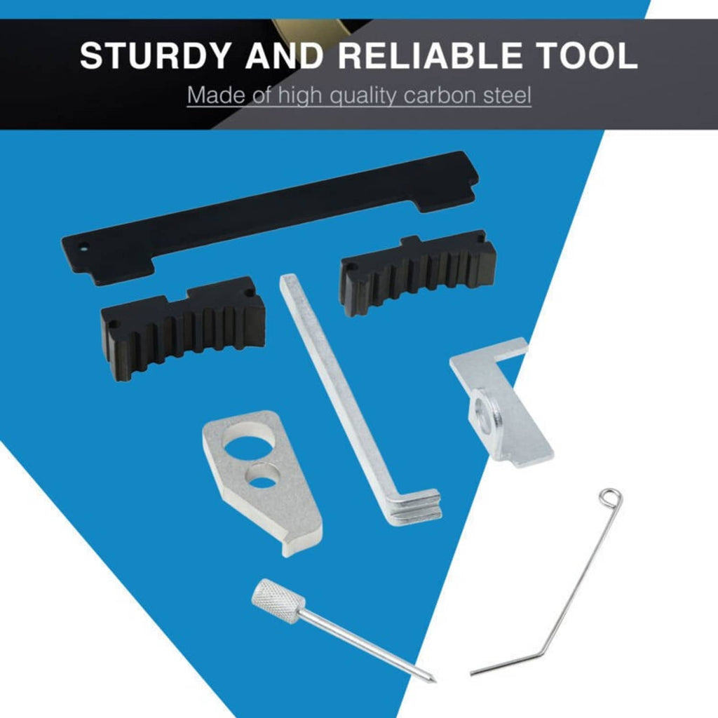 Timing tool set components for engine timing locking, made of carbon steel
