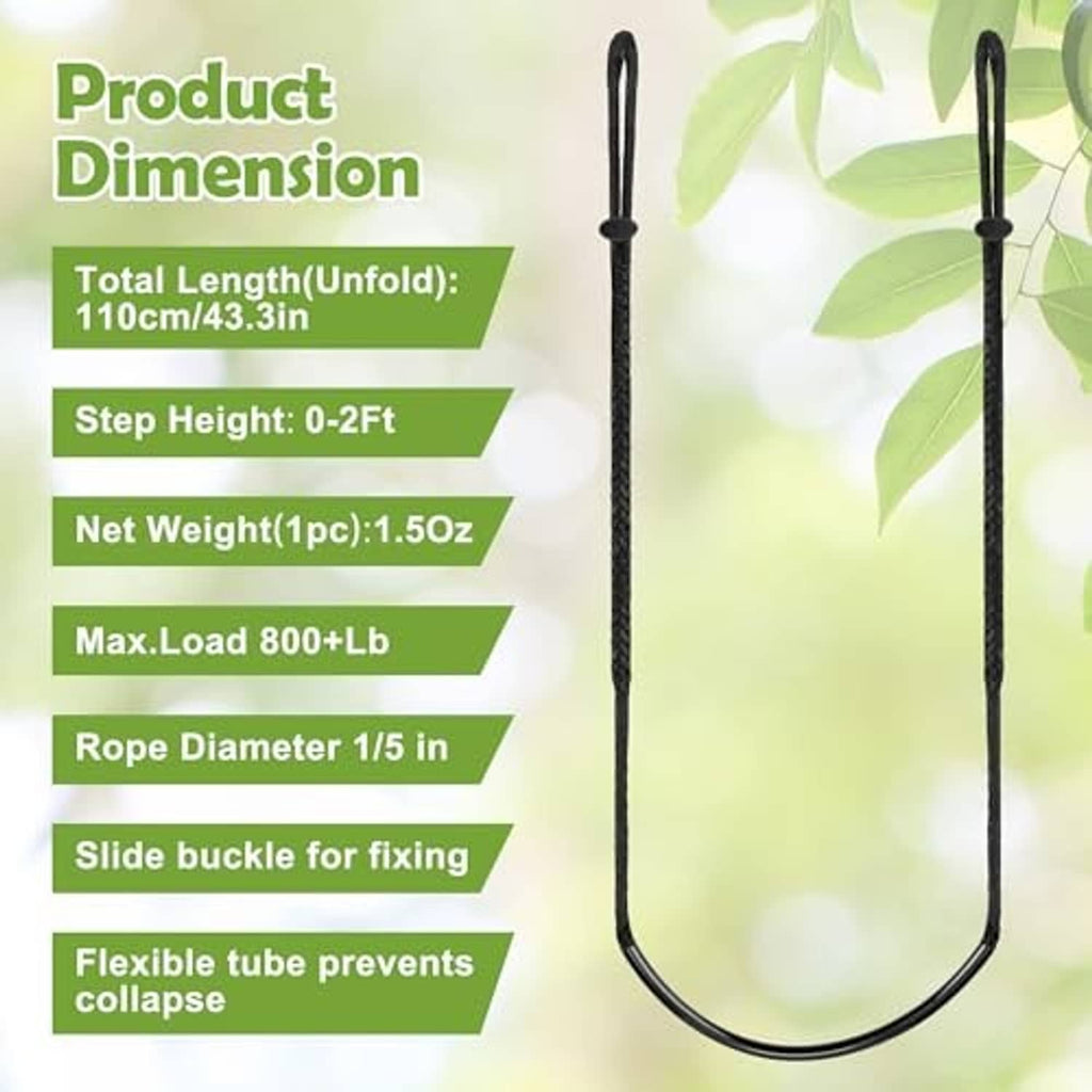 U-shaped black rope ladder loop with two vertical ends