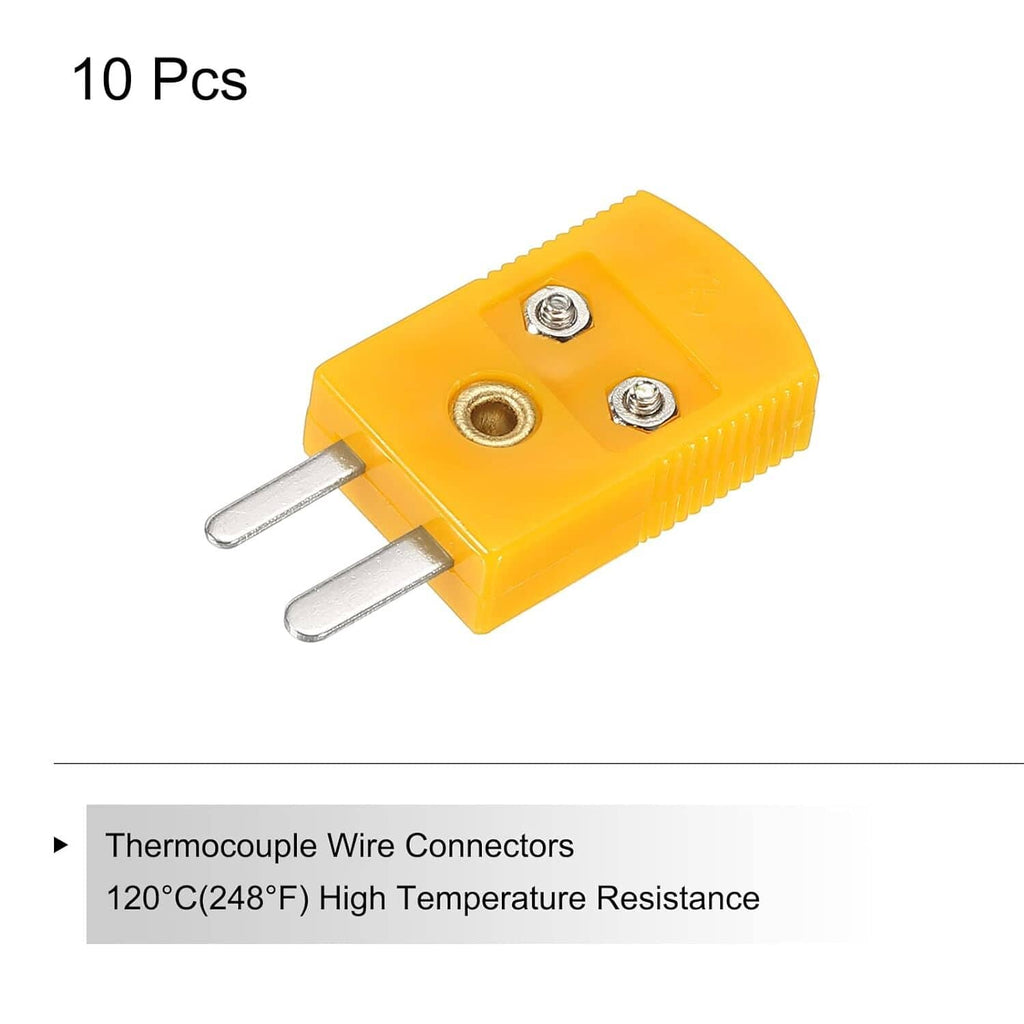K-type thermocouple mini adapter with female screw terminals and two fork pins
