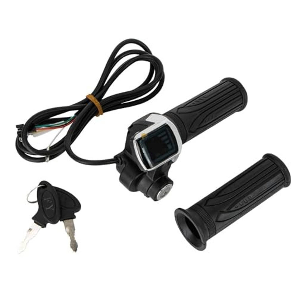 48V half-twist throttle set, black handle grips and LED display controller with keys