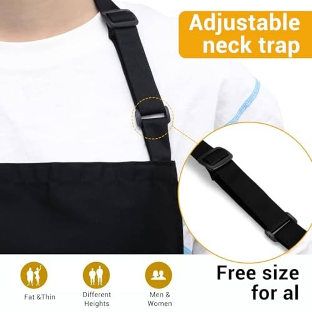 Black adjustable neck strap grill apron with “Awesome Dad” front logo