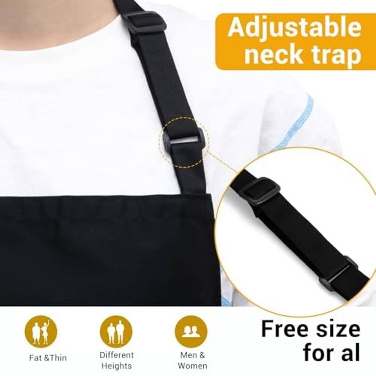 Black adjustable neck strap grill apron with “Awesome Dad” front logo