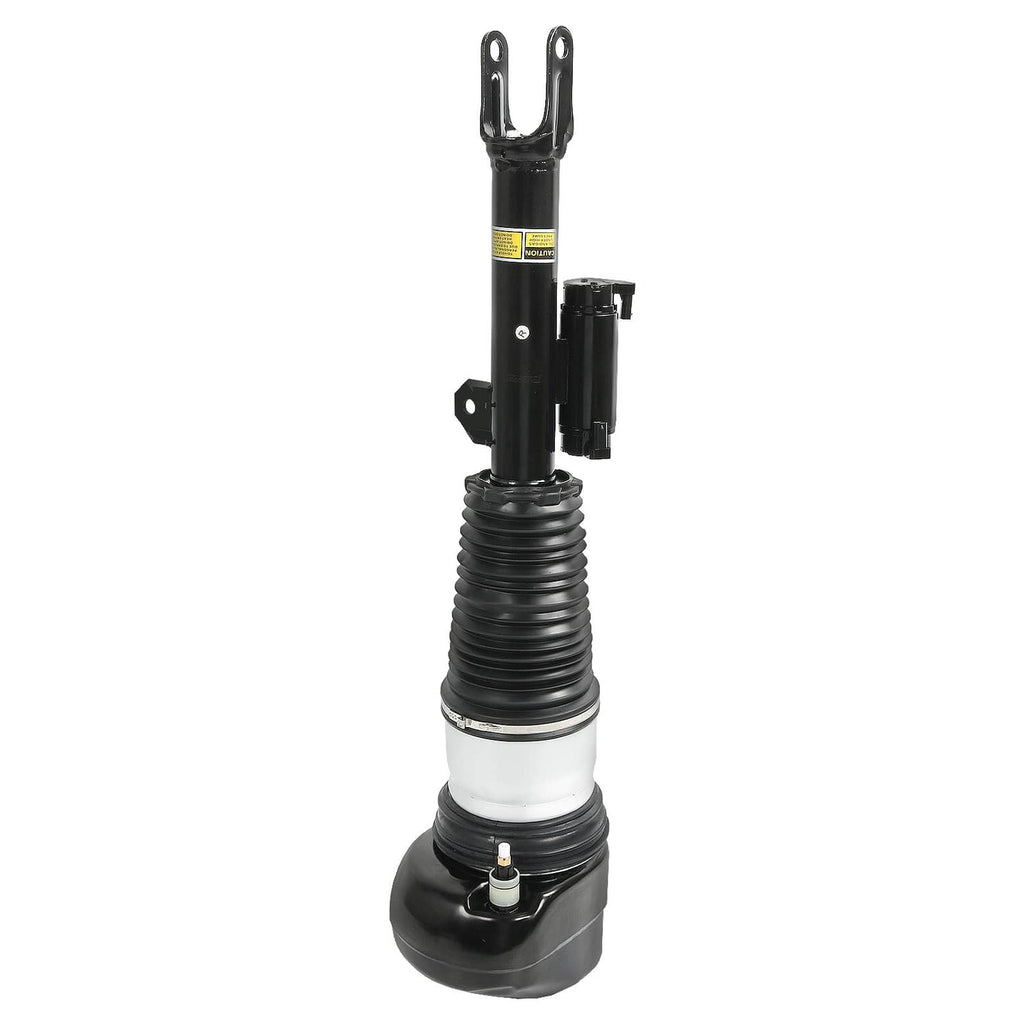 Air suspension shock strut top fork mount with black body and white sleeve