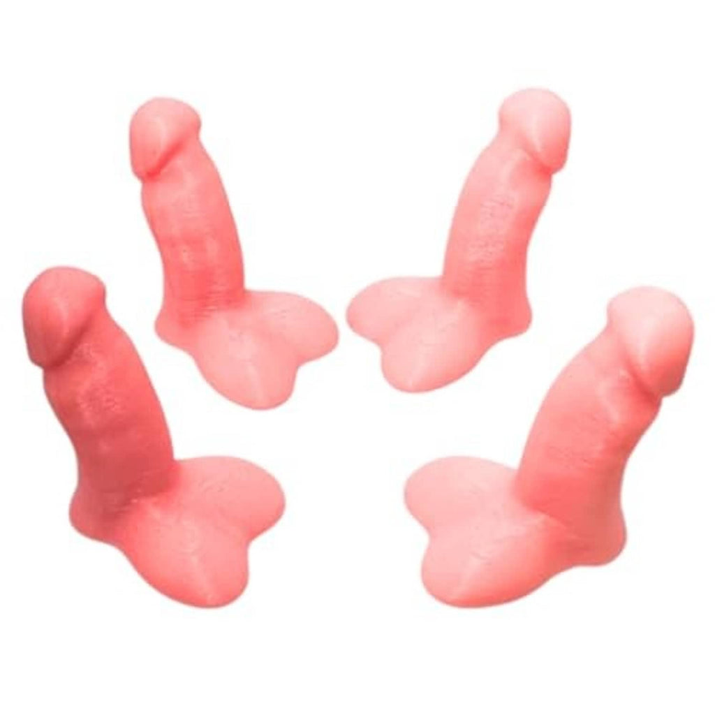 Pink novelty glow-in-the-dark valve stem caps set, four finger-shaped caps