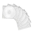 Set of 6 clear single CD jewel cases, with circular disc inserts
