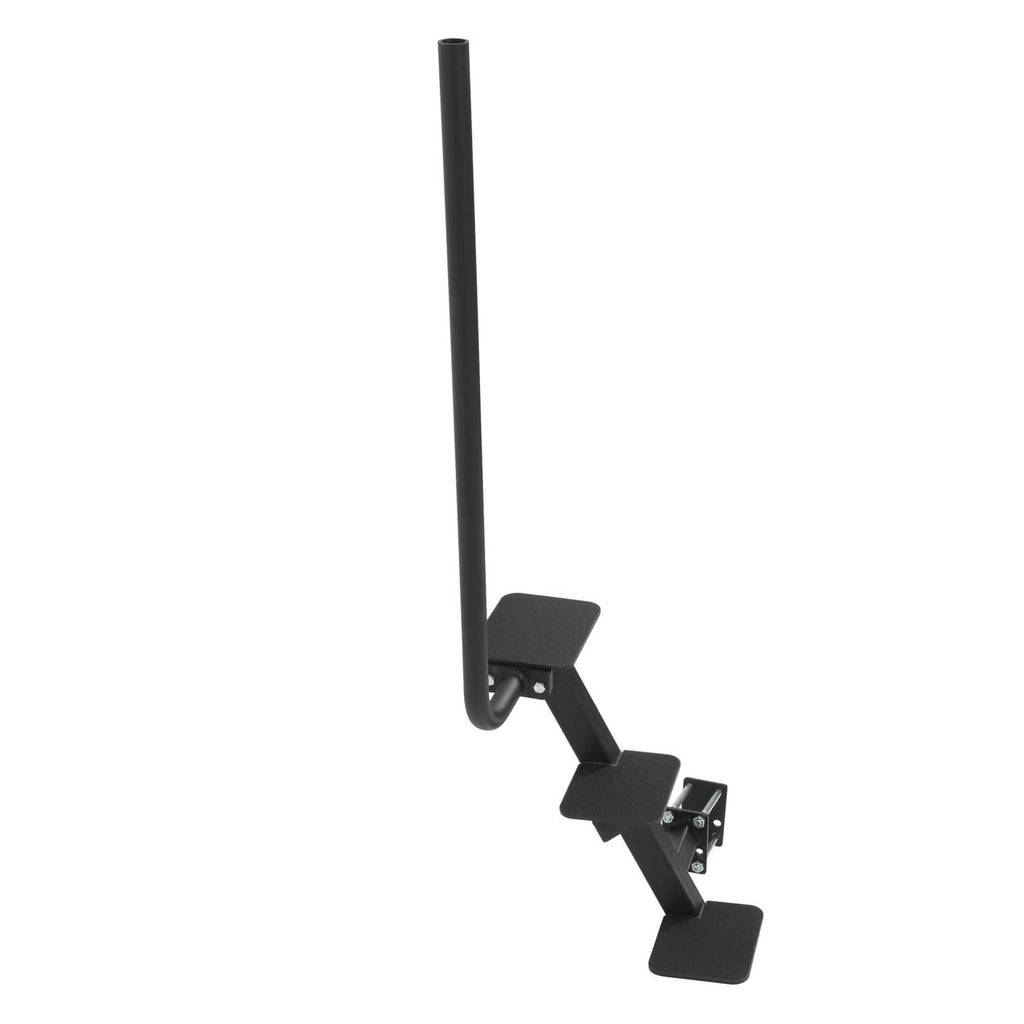 Black trailer ladder handle and three step supports with anti-slip foot pads