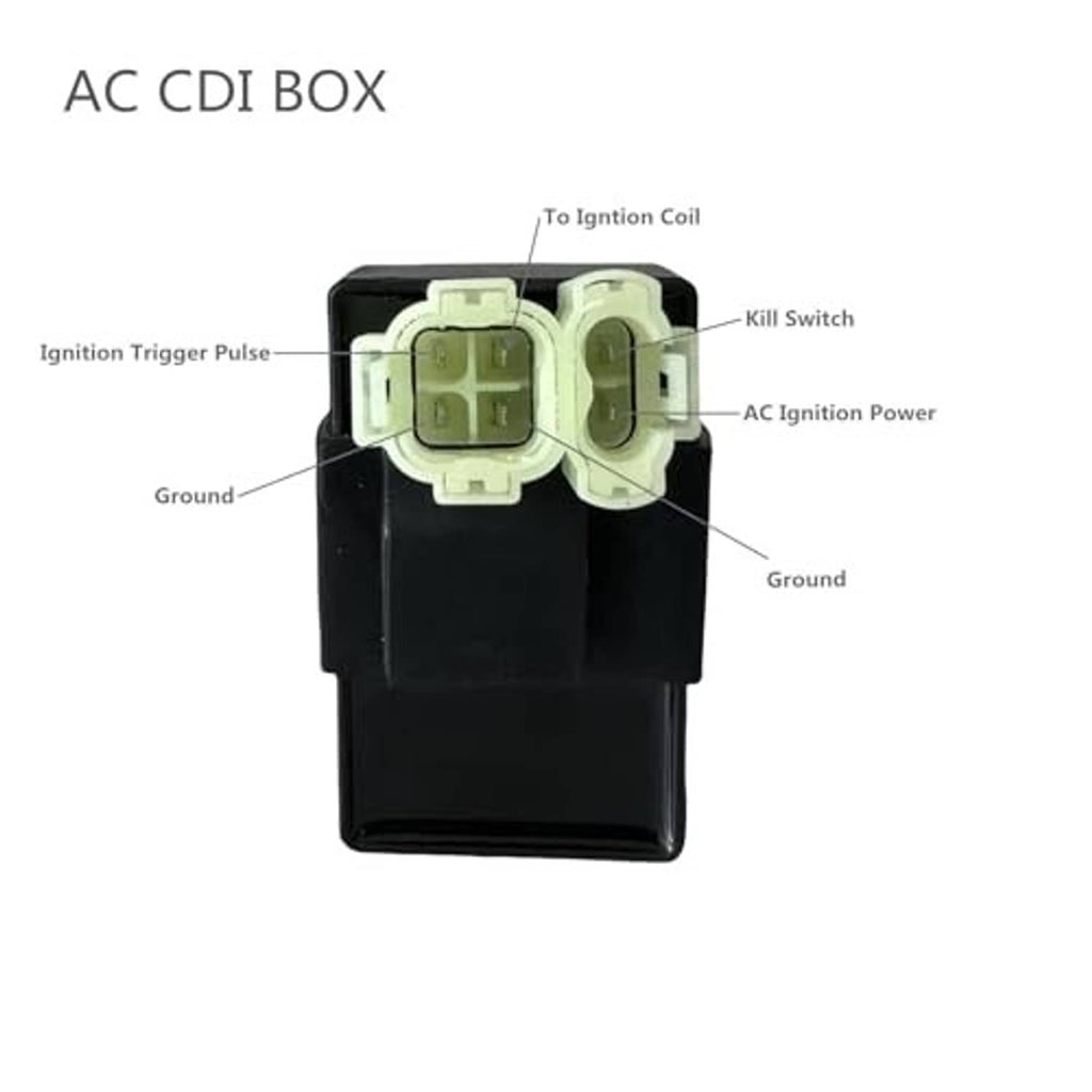 AC CDI box wiring terminal diagram with labels for ignition, kill switch, and ground