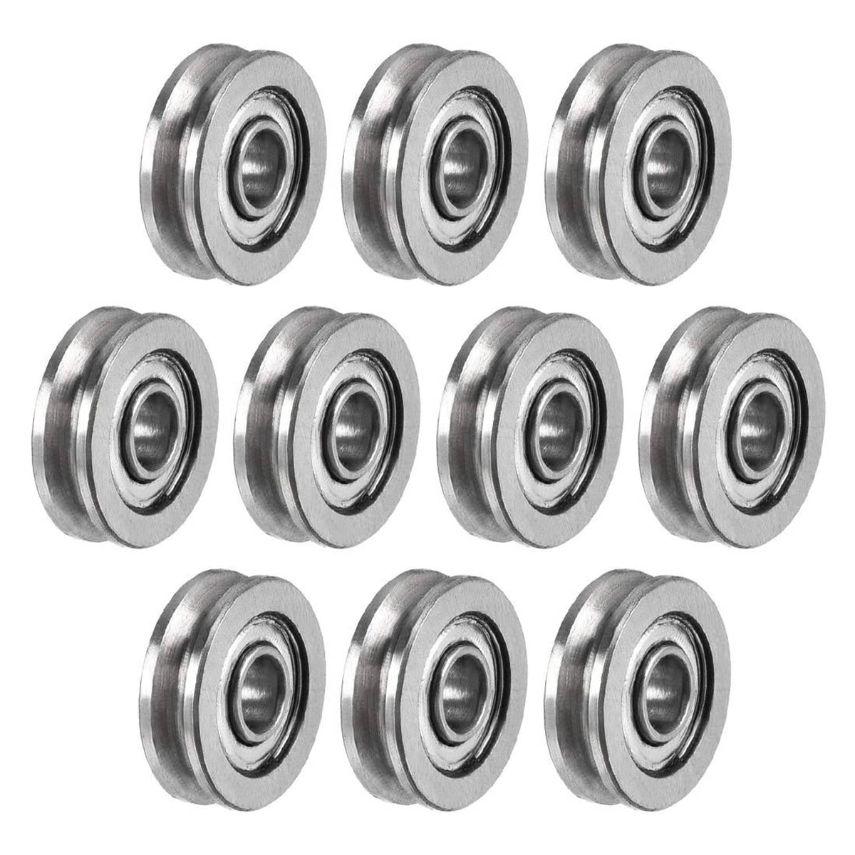 Flanged ball bearings, double-shield, steel, 3x10x3mm set of 4