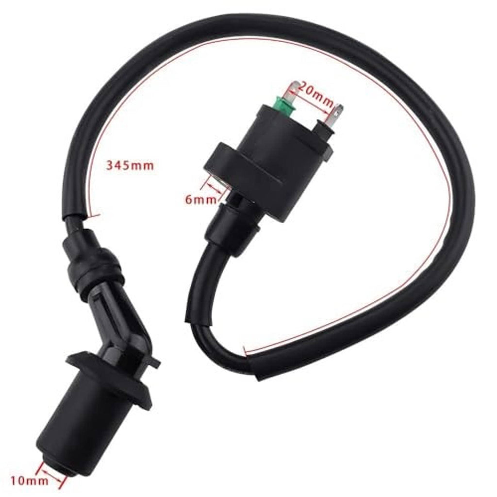 Ignition coil spark plug wire harness with length diagram and black connectors