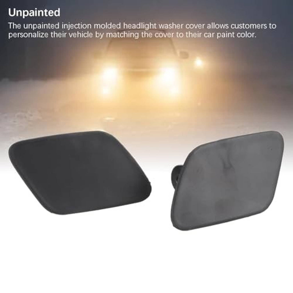 Unpainted dark gray headlight washer cover caps, left and right