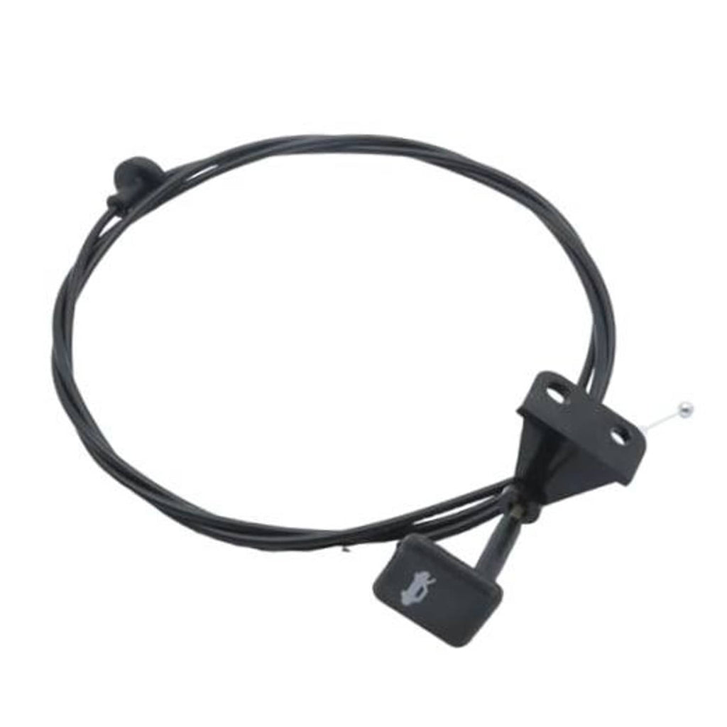 Black engine hood latch release pull cable wire with bracket and small metal ball end