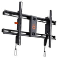 Low-profile wall TV mount bracket with tilt mechanism and two vertical rails, black