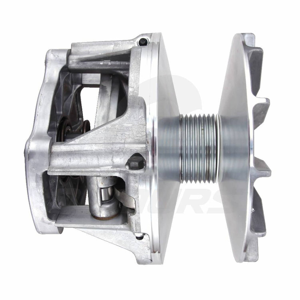 Metal drive clutch assembly side profile with threaded shaft and outer plate