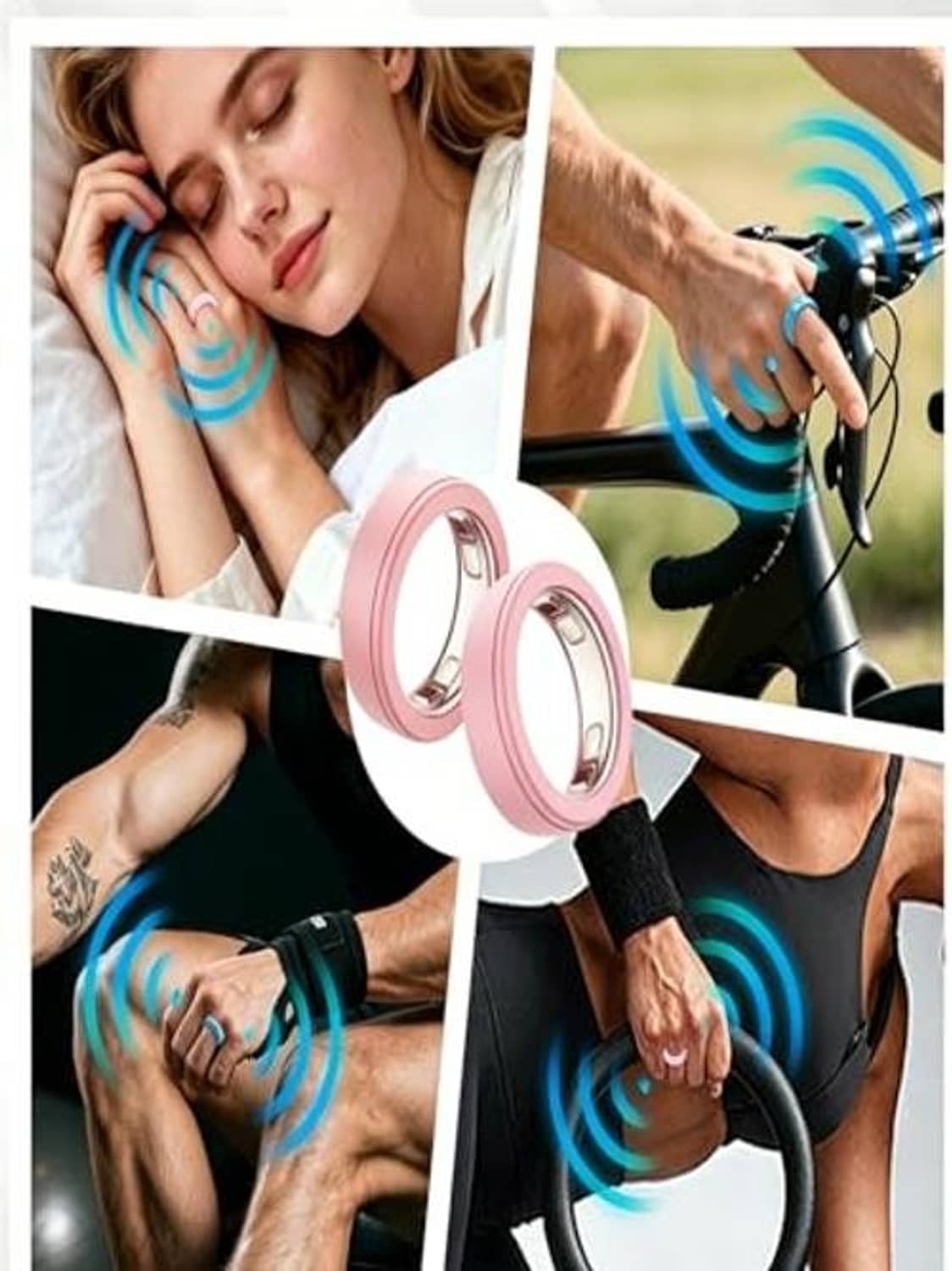 Light pink silicone ring protector with open inner center and edge tabs