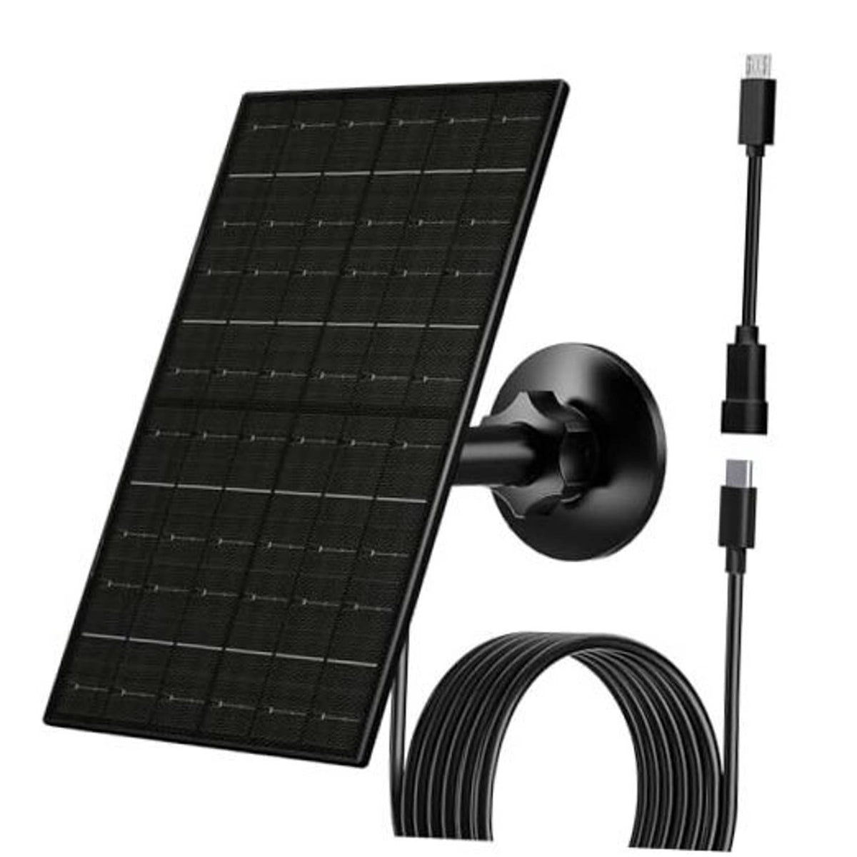6W solar panel kit with wall mount bracket and black cable set