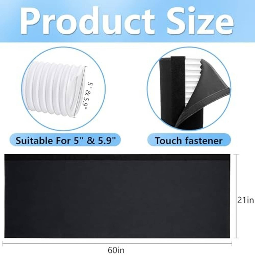 Black AC hose insulation sleeve size for 5 to 5.9 in hose, approx 21 in length