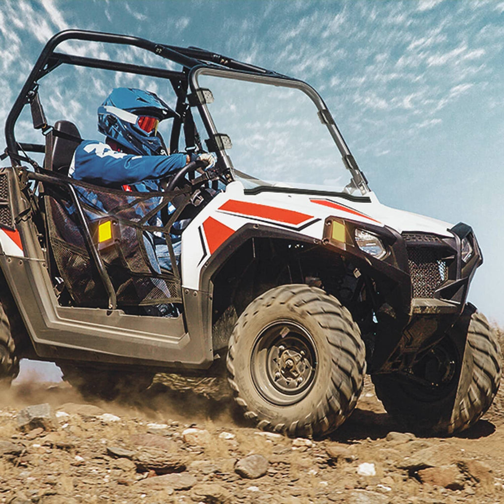 Front full windshield windscreen for off-road UTV, clear panel with mounting frame