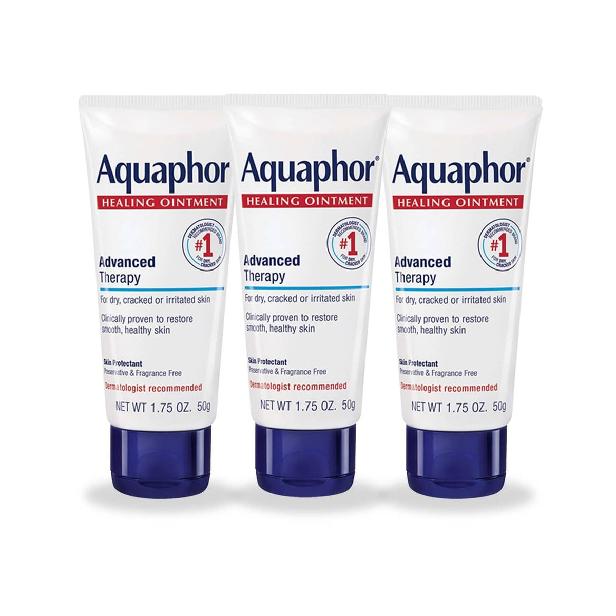 Aquaphor Healing Ointment tubes, pack of 3, Advanced Therapy, 1.75 oz each