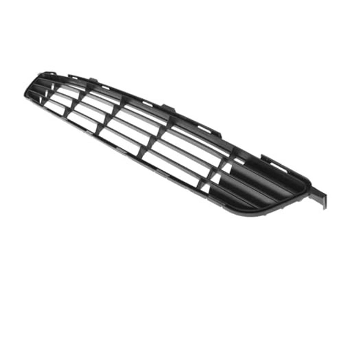 Front bumper lower grille, black insert with stacked horizontal bars and side mounting tabs