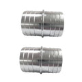 Aluminum hose barb splice coupler fitting with two barbed hose ends, 1-1/2 inch.
