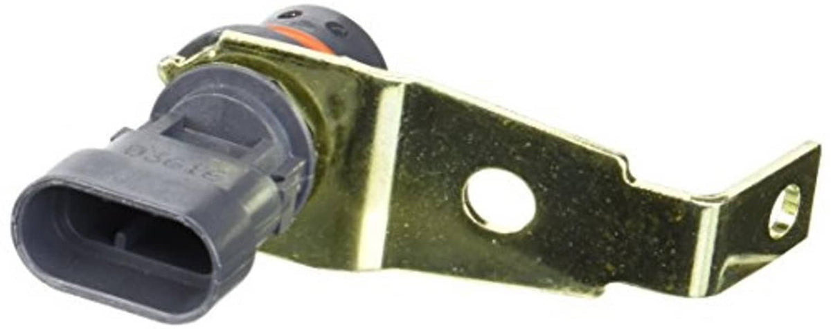 Crankshaft position sensor with black socket connector and gold metal mounting tab