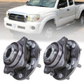 Front wheel bearing hub assembly pair with round steel flange and mounting studs