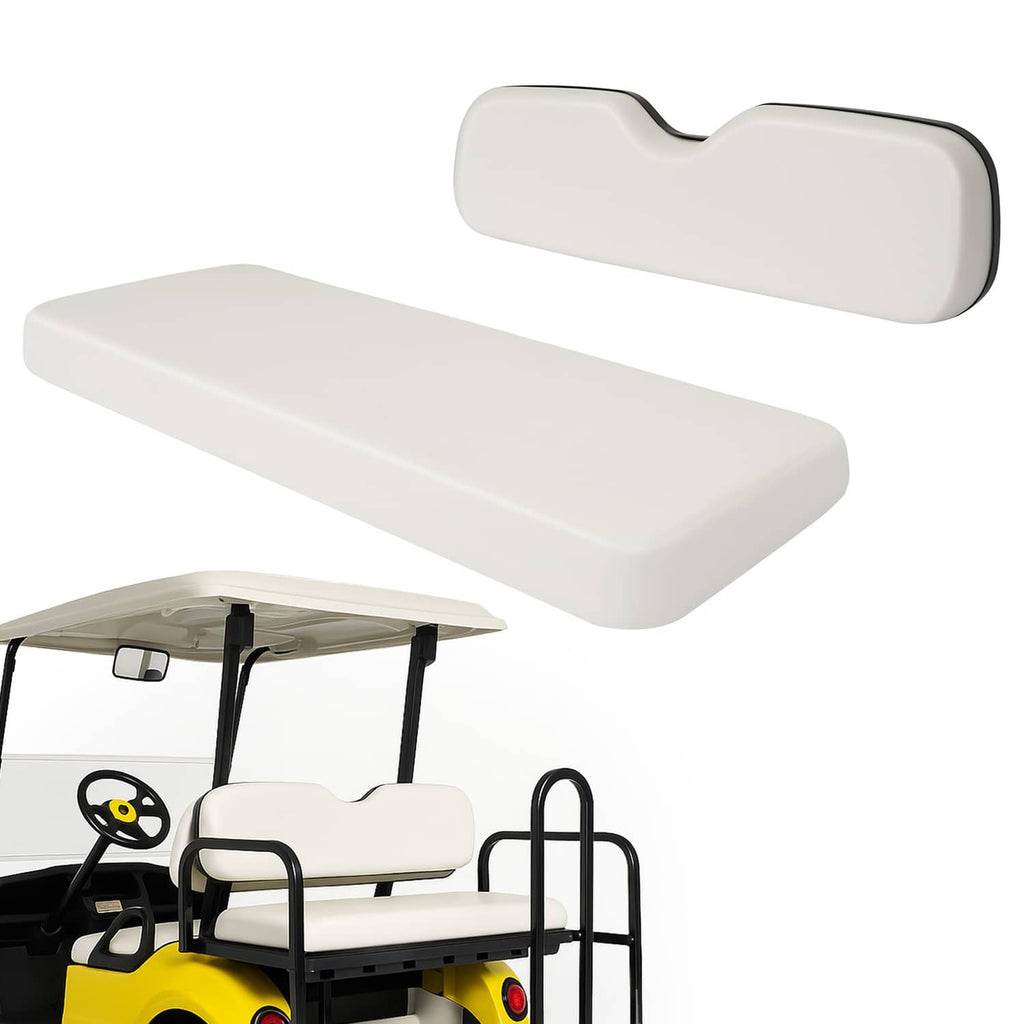 White seat bottom cushion and backrest cushion for golf cart seats