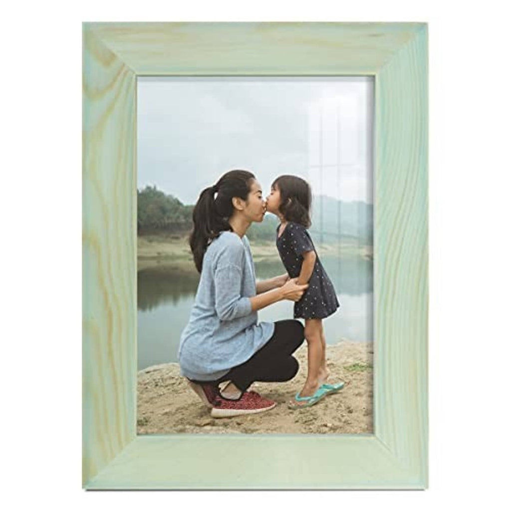 Seafoam green solid wood 4x6 picture frame with portrait photo
