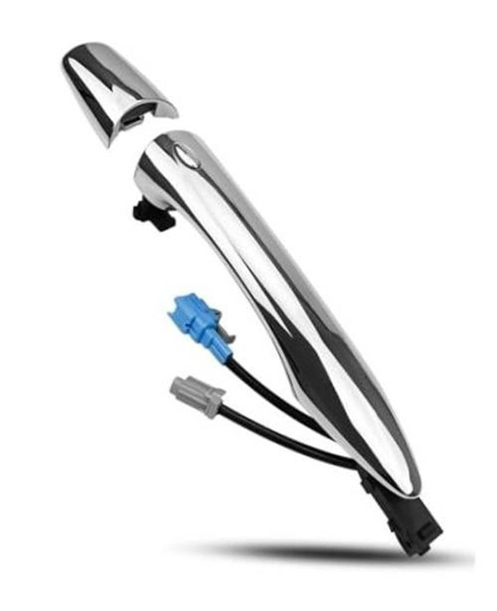 Chrome right exterior door handle with wiring harness and side bracket