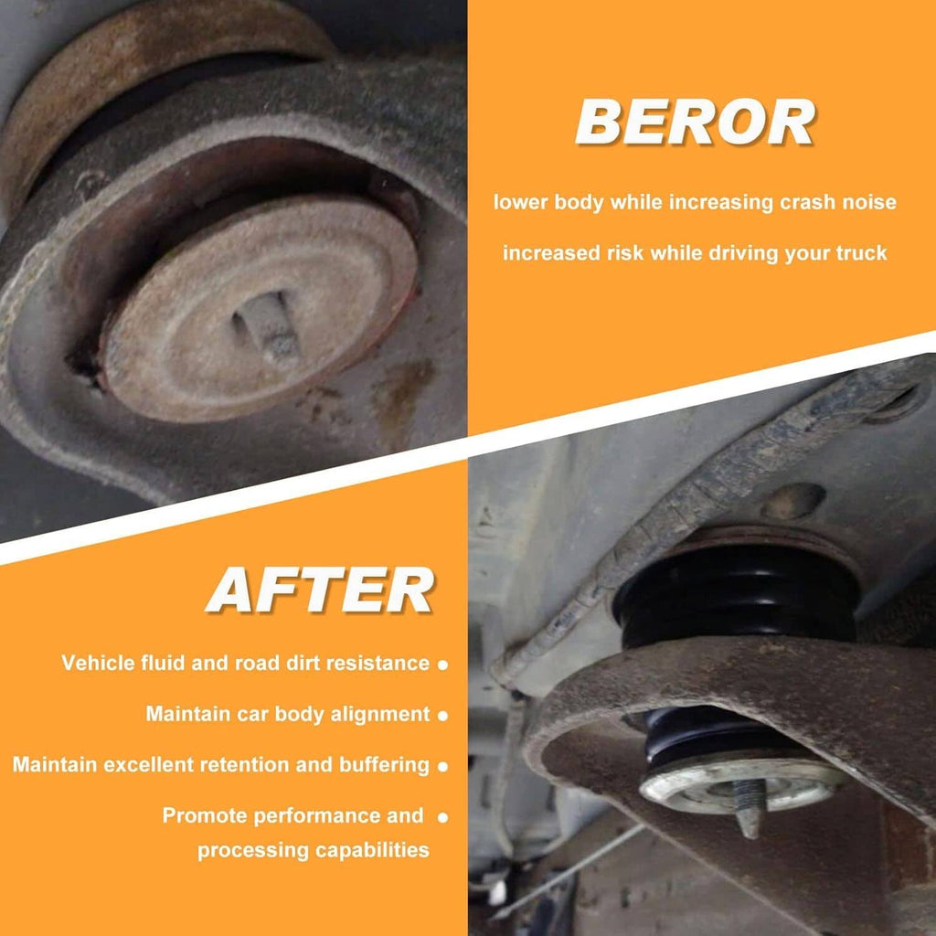 Body cab mount bushing kit detail of black bushing replacing worn mount components