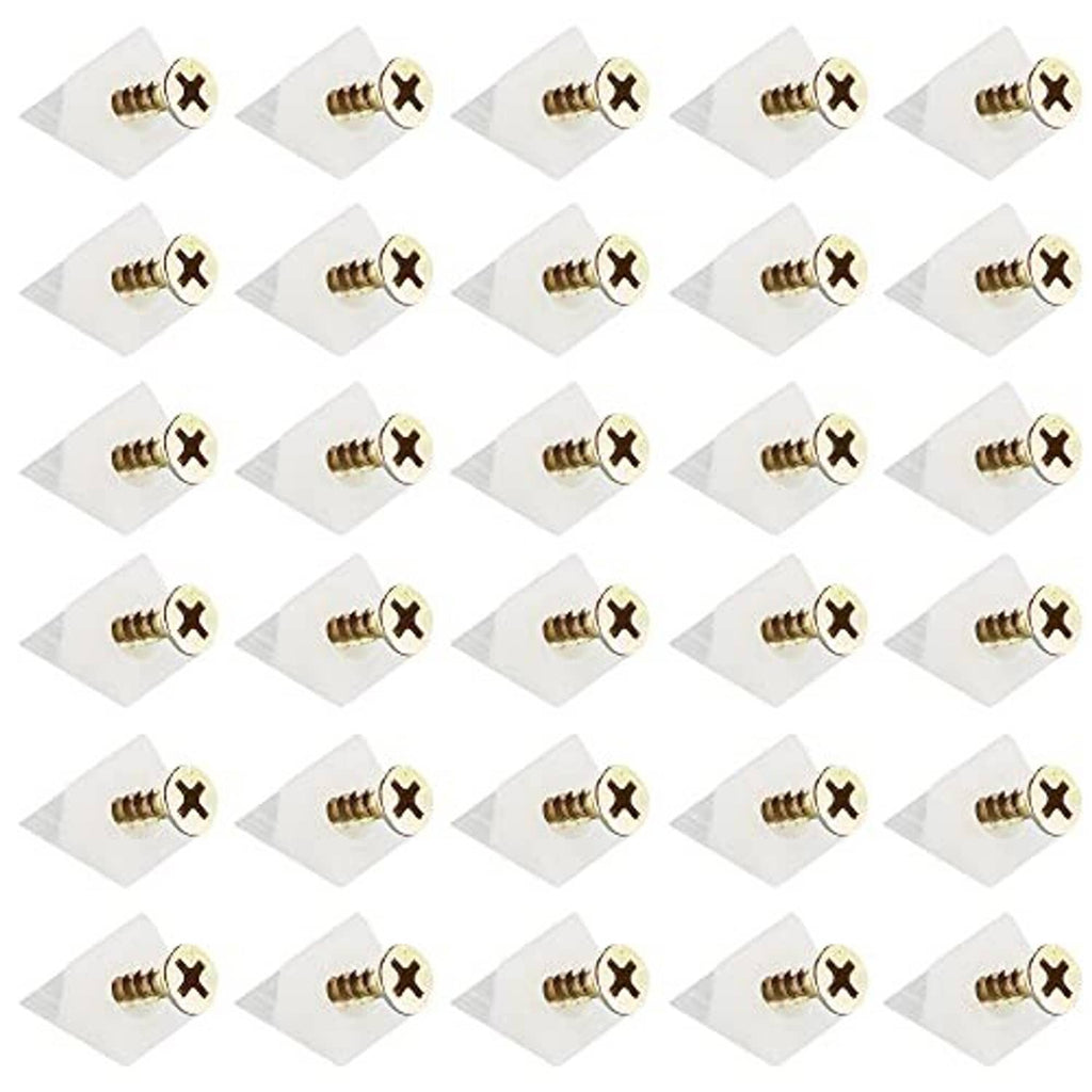 Set of white repair wedges with gold screws for drawer bottom fixing
