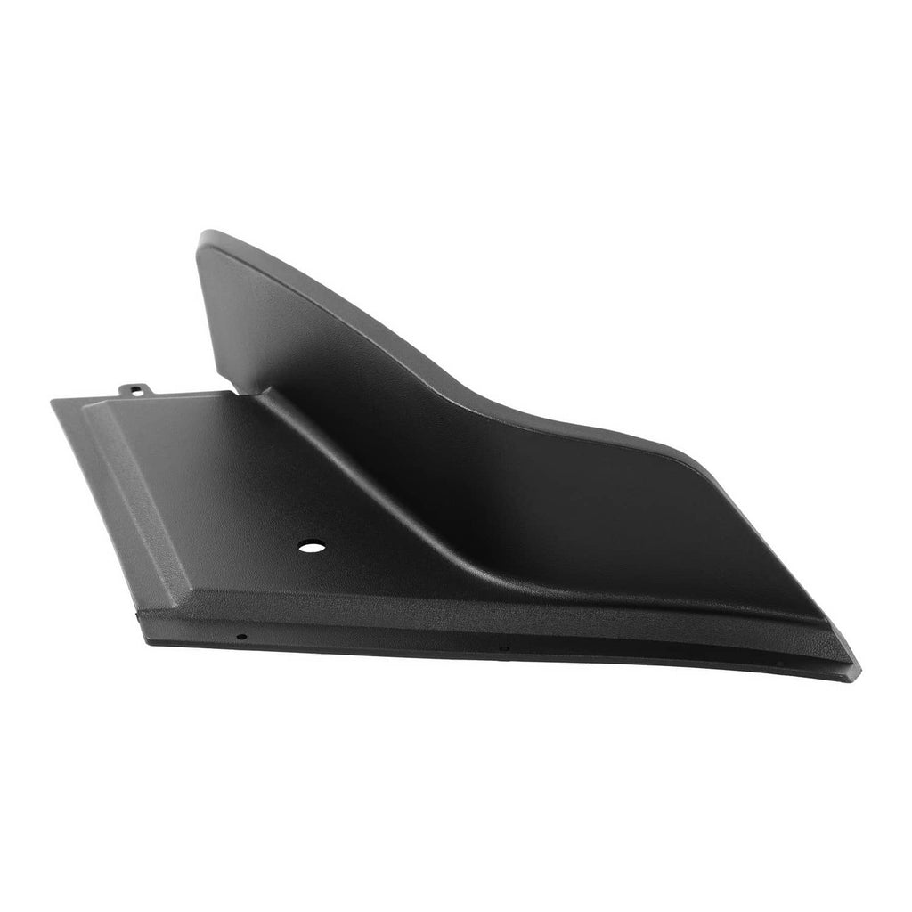 Black fender flare with angled curve, textured finish, and mounting holes