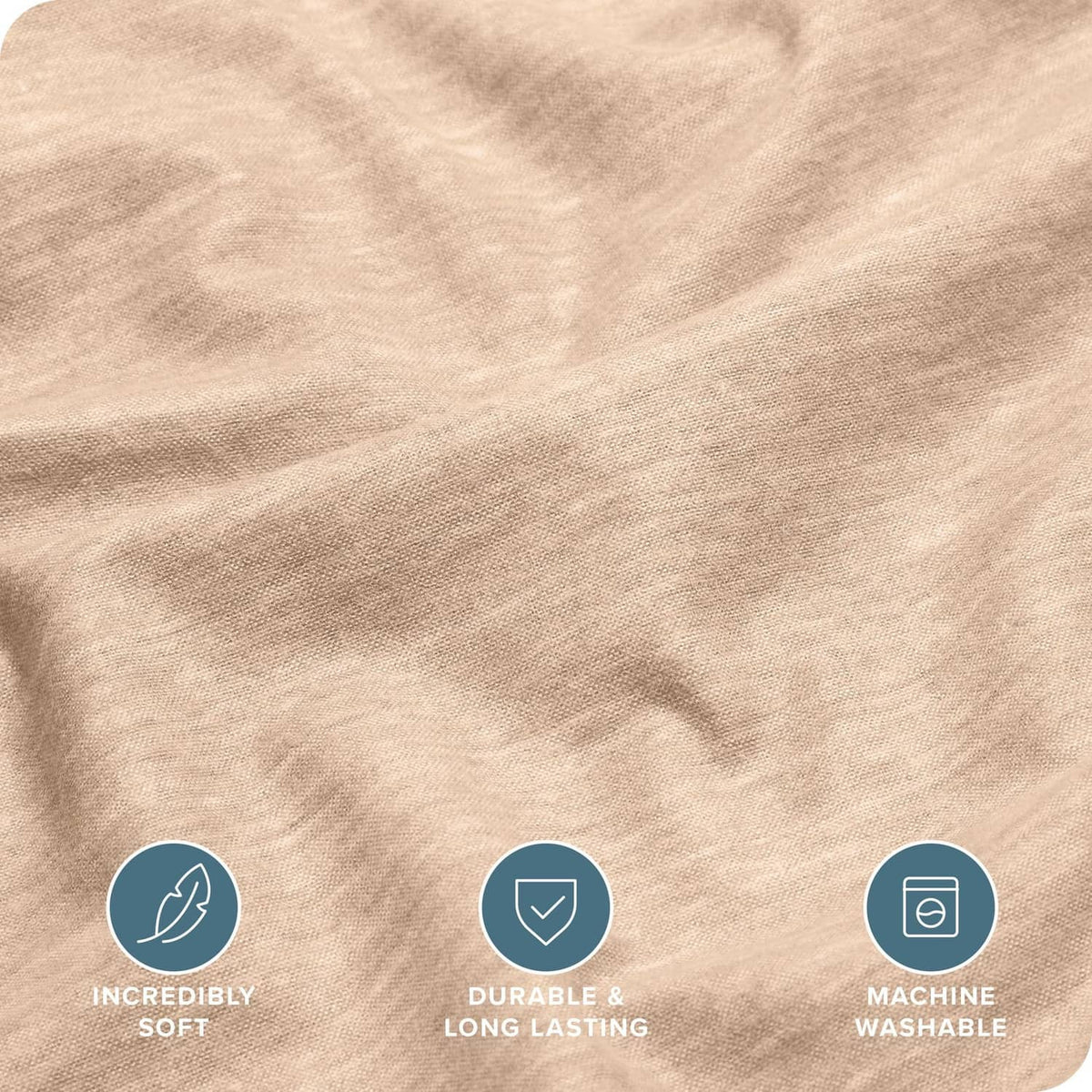 Heathered oatmeal flannel fabric close-up with soft brushed texture