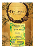 Davidson's Organic Orange Spice loose-leaf tea bag pack with USDA Organic seal