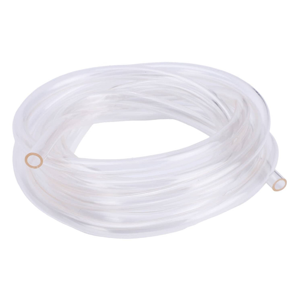 Coiled clear plastic tubing with small metal rings