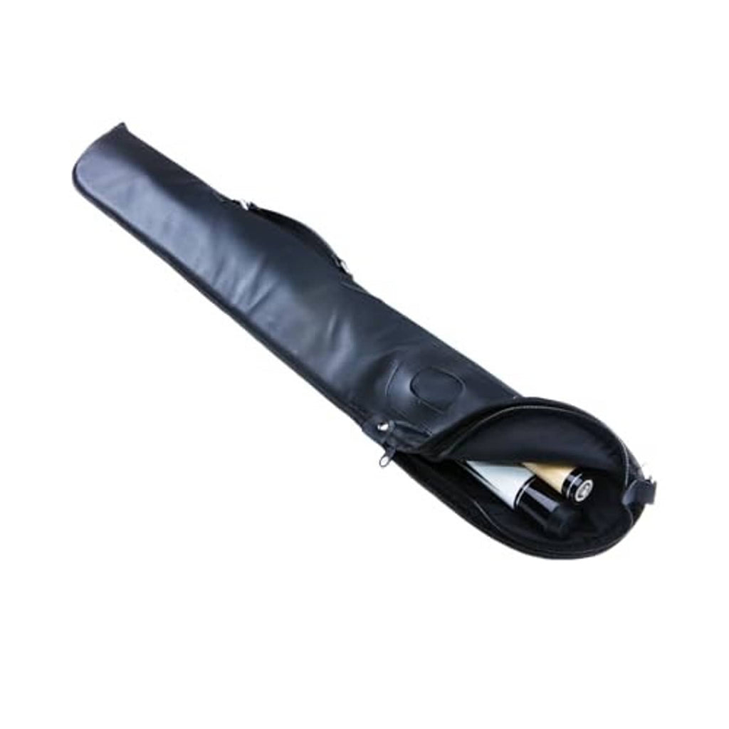 Black 1x1 pool cue bag with rounded end and cue visible inside
