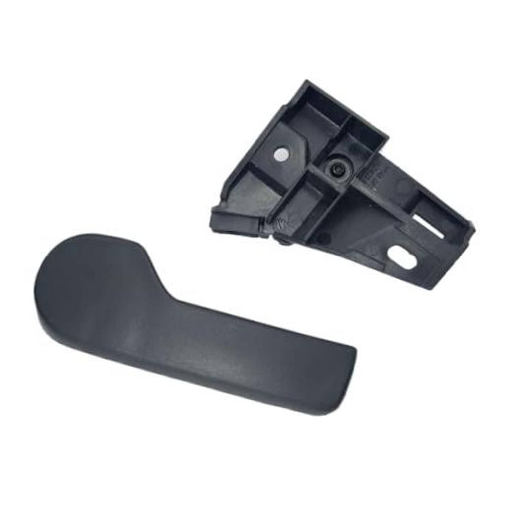 Dark gray engine hood latch release handle with mounting base
