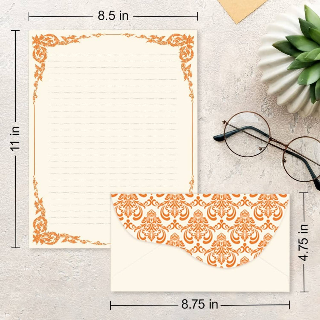 Ivory envelope and notecard set with 8.5 in x 11 in and 8.75 in measurements