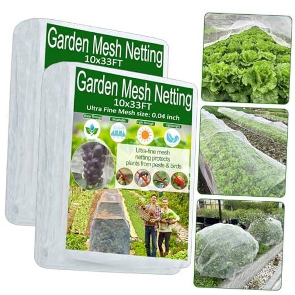 2-pack garden mesh netting with ultra-fine clear mesh sheets for raised bed plant cover