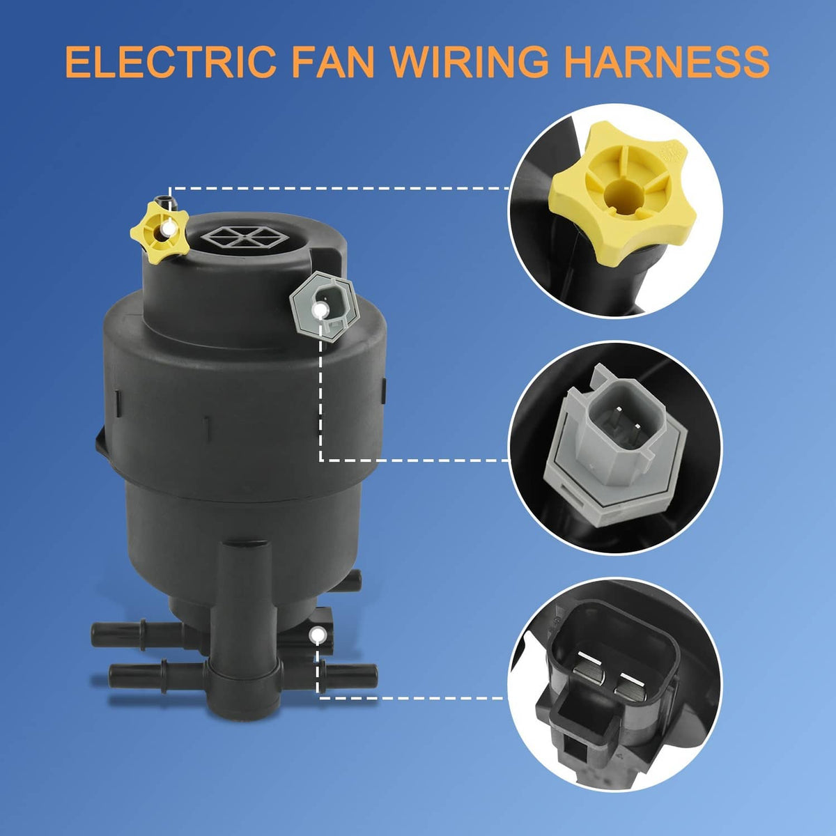 Electric fuel pump assembly with wiring harness connector and yellow release terminals