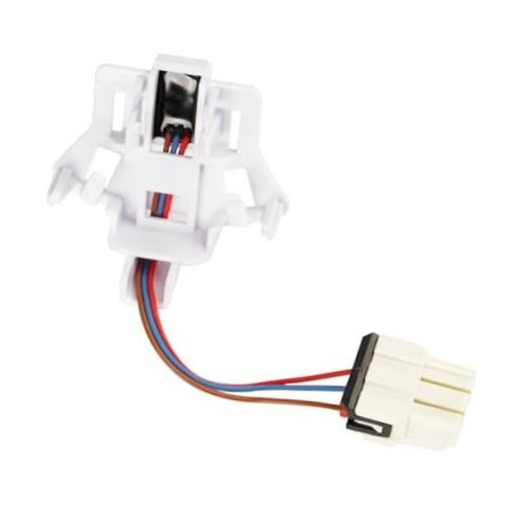 Washer speed sensor and wire harness with white connector, red/blue/brown leads