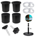 Black umbrella base replacement sleeves, clear silicone loops, screw and knob pieces, 8-pack