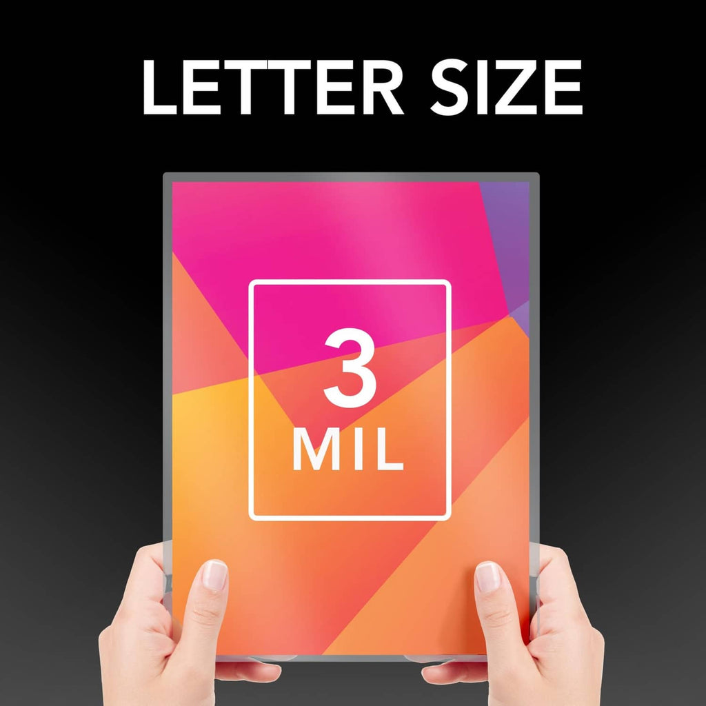 Letter size laminating pouch with 3 mil thickness clarity graphic