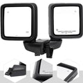 Black blind spot side mirrors with square housings and angled mounting bracket