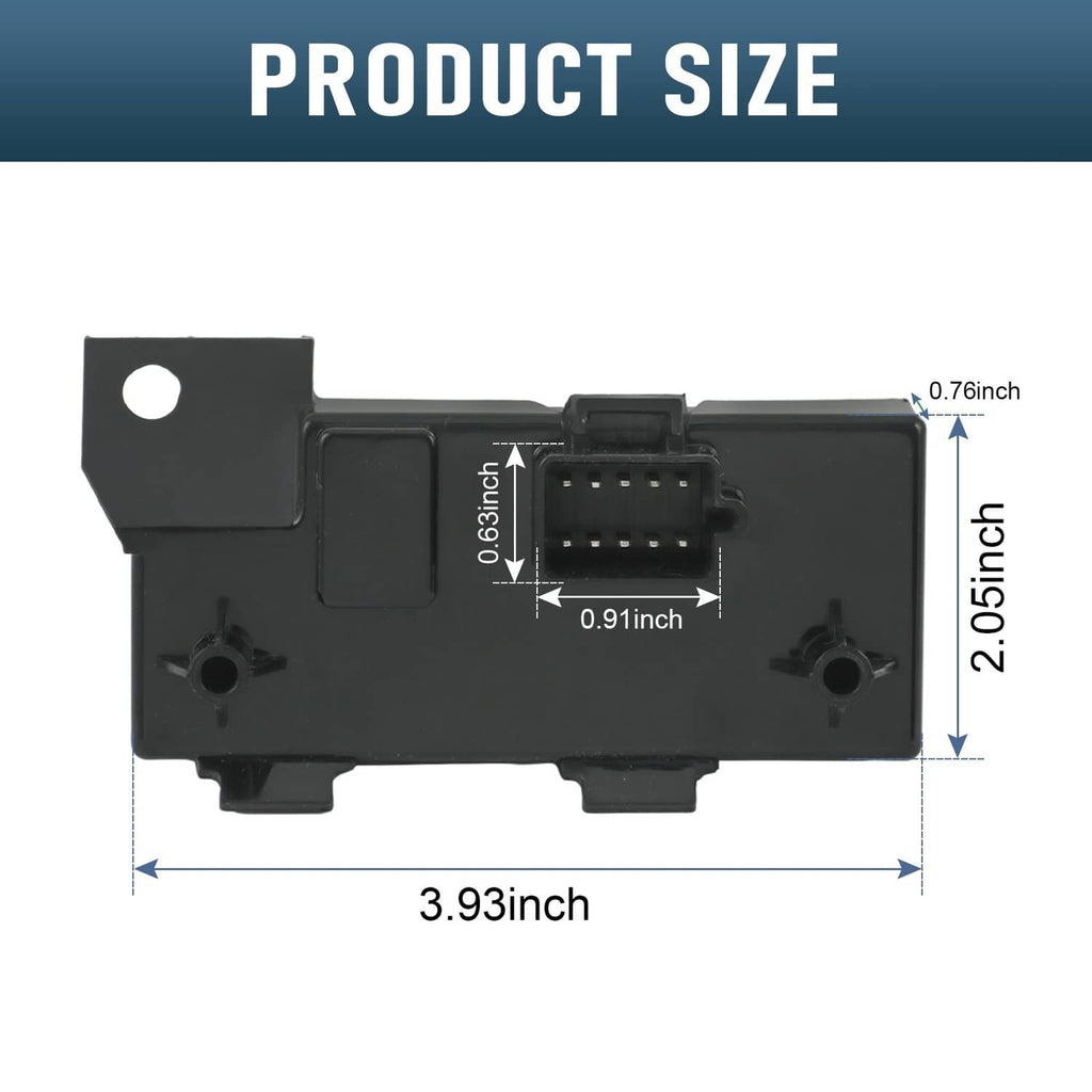 Black ECU module with central multi-pin socket and side mounting holes