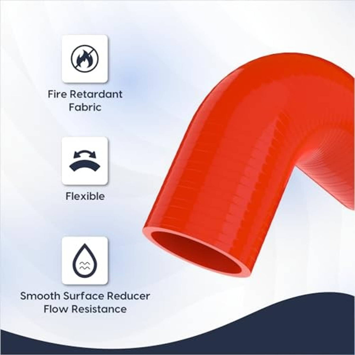 Orange 90° elbow silicone hose coupler with smooth inner bore and flexible body.