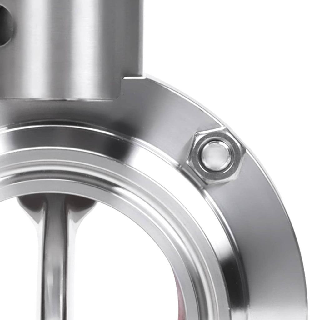 Tri-clamp butterfly valve faceplate with circular gasket seat and blue pull housing