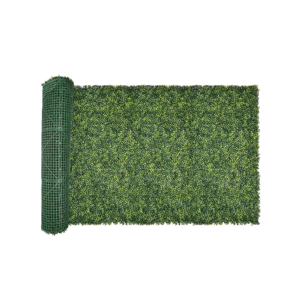 Green artificial grass privacy fence screen roll and rectangular panel set